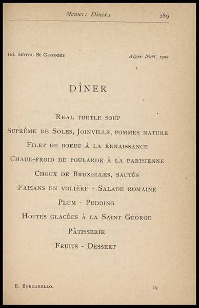 Il Gastronomo moderno : vademecum ad uso degli albergatori, cuochi, segretari e personale d'albergo, corredato da 250 menus originali e moderni e da un dizionario di cucina contenente oltre 4000 traduzioni ed annotazioni sul significato e l'etimologia dei termini più in uso nel gergo di cucina francese