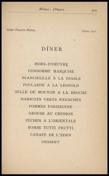 Il Gastronomo moderno : vademecum ad uso degli albergatori, cuochi, segretari e personale d'albergo, corredato da 250 menus originali e moderni e da un dizionario di cucina contenente oltre 4000 traduzioni ed annotazioni sul significato e l'etimologia dei termini più in uso nel gergo di cucina francese