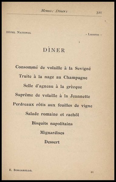 Il Gastronomo moderno : vademecum ad uso degli albergatori, cuochi, segretari e personale d'albergo, corredato da 250 menus originali e moderni e da un dizionario di cucina contenente oltre 4000 traduzioni ed annotazioni sul significato e l'etimologia dei termini più in uso nel gergo di cucina francese