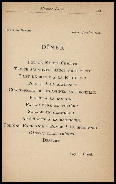 Il Gastronomo moderno : vademecum ad uso degli albergatori, cuochi, segretari e personale d'albergo, corredato da 250 menus originali e moderni e da un dizionario di cucina contenente oltre 4000 traduzioni ed annotazioni sul significato e l'etimologia dei termini più in uso nel gergo di cucina francese