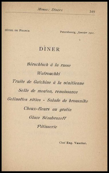 Il Gastronomo moderno : vademecum ad uso degli albergatori, cuochi, segretari e personale d'albergo, corredato da 250 menus originali e moderni e da un dizionario di cucina contenente oltre 4000 traduzioni ed annotazioni sul significato e l'etimologia dei termini più in uso nel gergo di cucina francese