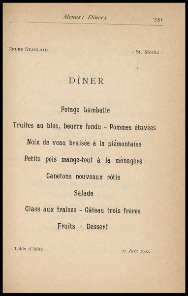 Il Gastronomo moderno : vademecum ad uso degli albergatori, cuochi, segretari e personale d'albergo, corredato da 250 menus originali e moderni e da un dizionario di cucina contenente oltre 4000 traduzioni ed annotazioni sul significato e l'etimologia dei termini più in uso nel gergo di cucina francese