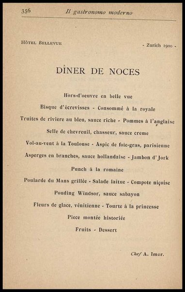 Il Gastronomo moderno : vademecum ad uso degli albergatori, cuochi, segretari e personale d'albergo, corredato da 250 menus originali e moderni e da un dizionario di cucina contenente oltre 4000 traduzioni ed annotazioni sul significato e l'etimologia dei termini più in uso nel gergo di cucina francese