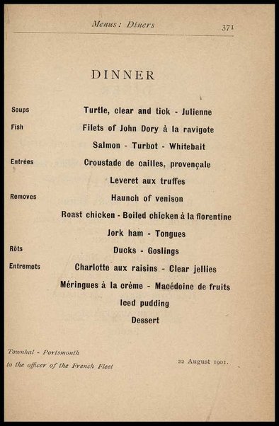 Il Gastronomo moderno : vademecum ad uso degli albergatori, cuochi, segretari e personale d'albergo, corredato da 250 menus originali e moderni e da un dizionario di cucina contenente oltre 4000 traduzioni ed annotazioni sul significato e l'etimologia dei termini più in uso nel gergo di cucina francese