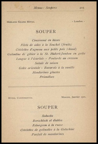 Il Gastronomo moderno : vademecum ad uso degli albergatori, cuochi, segretari e personale d'albergo, corredato da 250 menus originali e moderni e da un dizionario di cucina contenente oltre 4000 traduzioni ed annotazioni sul significato e l'etimologia dei termini più in uso nel gergo di cucina francese