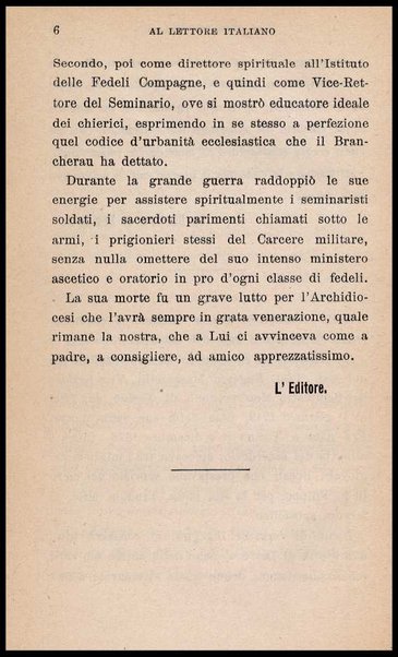 Urbanità e convenienze ecclesiastiche / L. Brancherau ; traduzione del teol. Eugenio Mascarelli
