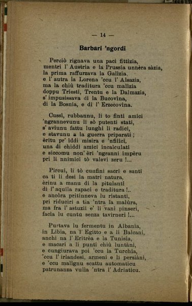 Il trionfo del diritto e della giustizia : la guerra dal 1914 al 1918 narrata in versi siciliani / Giuseppe Calabrò