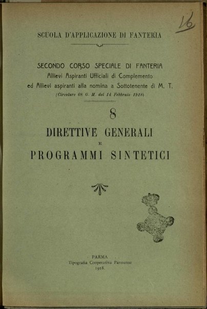 Direttive generali e programmi sintetici