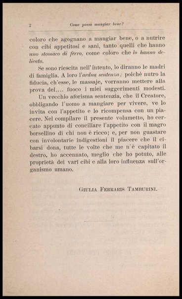 Come posso mangiar bene? : libro di cucina, con oltre mille ricette di vivande comuni, facili ed economiche per gli stomachi sani e per quelli delicati / Giulia Ferraris Tamburini