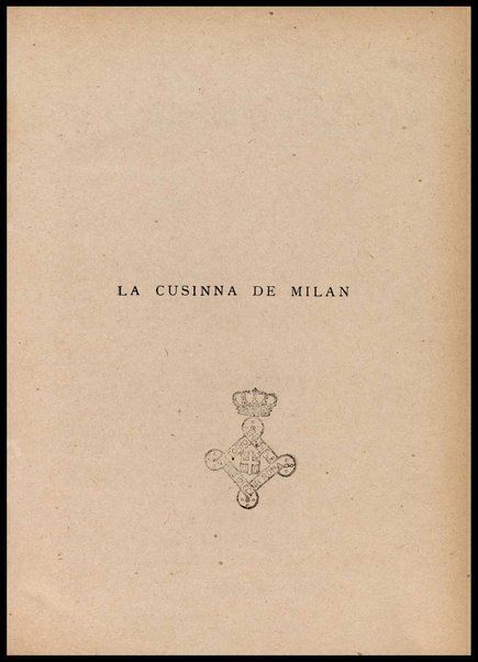 La cusinna de Milan : quatter ricett, quatter scherz, quatter penser / de G. F. ; prefazione di Francesco Ferrari