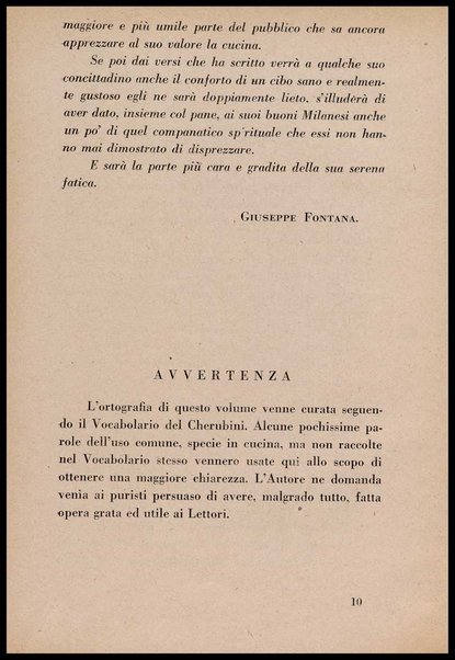 La cusinna de Milan : quatter ricett, quatter scherz, quatter penser / de G. F. ; prefazione di Francesco Ferrari