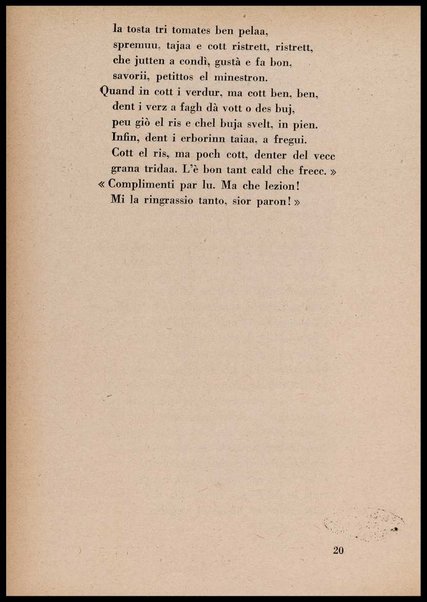 La cusinna de Milan : quatter ricett, quatter scherz, quatter penser / de G. F. ; prefazione di Francesco Ferrari