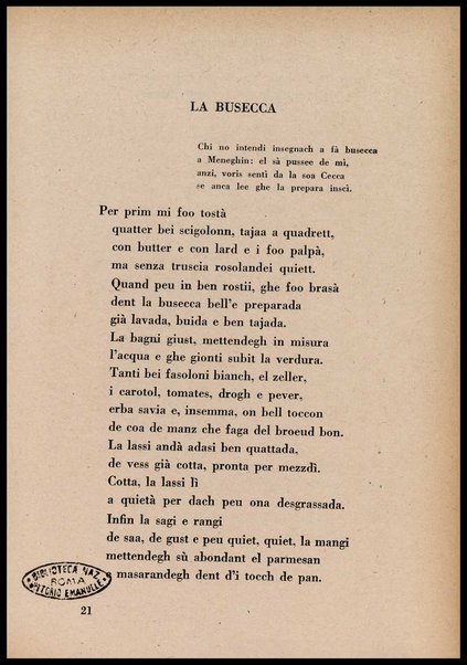 La cusinna de Milan : quatter ricett, quatter scherz, quatter penser / de G. F. ; prefazione di Francesco Ferrari