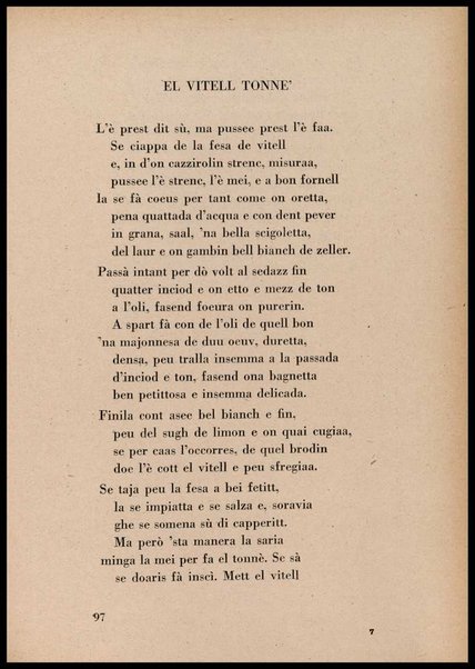 La cusinna de Milan : quatter ricett, quatter scherz, quatter penser / de G. F. ; prefazione di Francesco Ferrari