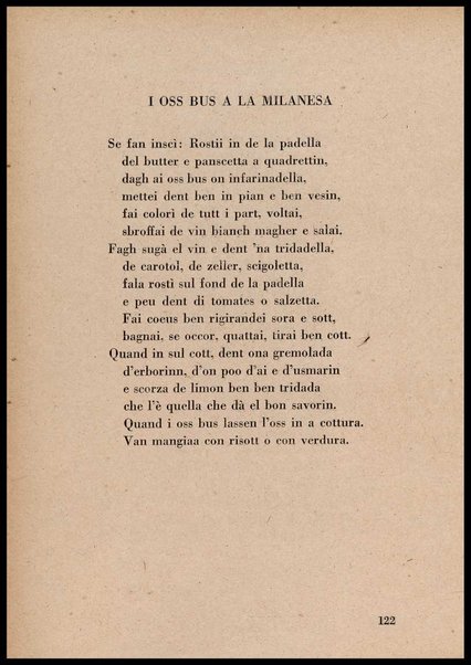 La cusinna de Milan : quatter ricett, quatter scherz, quatter penser / de G. F. ; prefazione di Francesco Ferrari