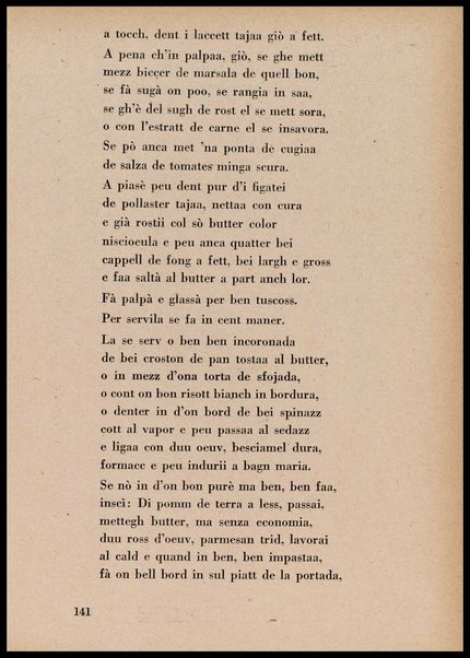 La cusinna de Milan : quatter ricett, quatter scherz, quatter penser / de G. F. ; prefazione di Francesco Ferrari