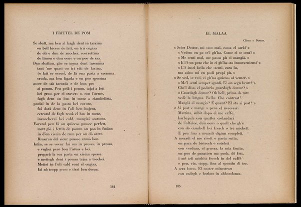La cusinna de Milan : quatter ricett, quatter scherz, quatter penser / de G. F. ; prefazione di Francesco Ferrari