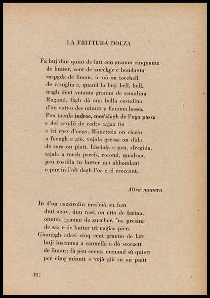 La cusinna de Milan : quatter ricett, quatter scherz, quatter penser / de G. F. ; prefazione di Francesco Ferrari