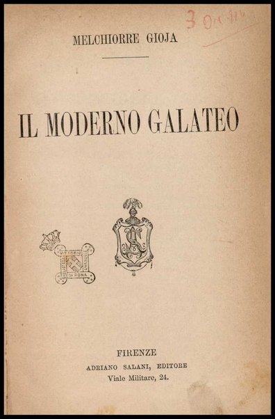 Il moderno galateo / Melchiorre Gioja