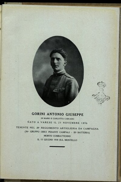 Dal suo epistolario di guerra / Antonio Gorini