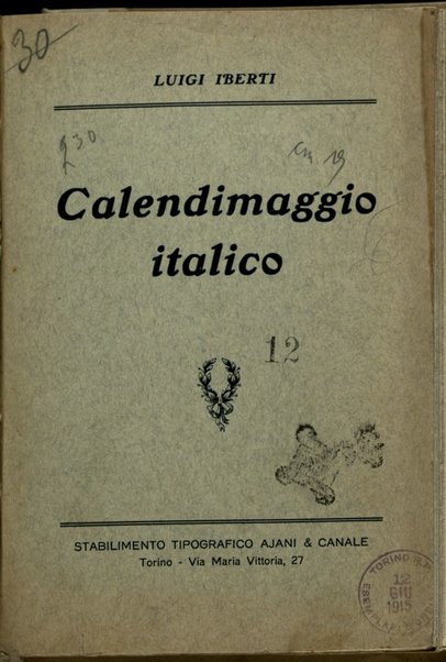 Calendimaggio italico / Luigi Iberti