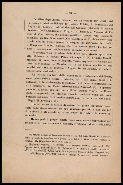 Noterelle letterarie : un trattato inedito del bel costume del secolo 16., postille inedite di Vincenzo Monti alle rime de' primi Arcadi / Gaetano Imbert