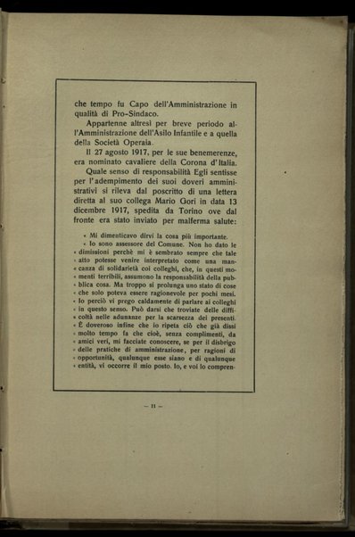 In memoria di Mario Verzaglia, capitano d'artiglieria, decorato della Croce di Guerra, 29 settembre 1884-23 Ottobre 1918