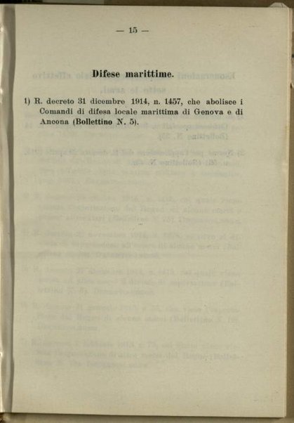 Indice per materie : disposizioni attinenti alla guerra emanate dal 3 agosto 1914 al 31 Dicembre 1915