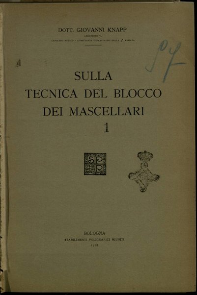 Sulla tecnica del blocco dei mascellari / Giovanni Knapp