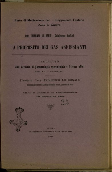 A proposito dei gas asfissianti / Tommaso Lucherini