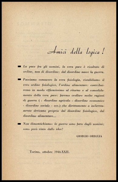 Mangiare per vivere! : Teoria dell'equilibrio piacere. E' un nuovo discorso di fisiologia