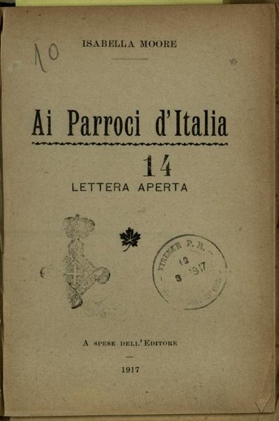 Ai parroci d'Italia : Lettera aperta / Isabella Moore