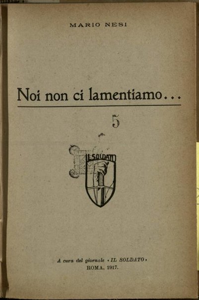 Noi non ci lamentiamo... / Mario Nesi