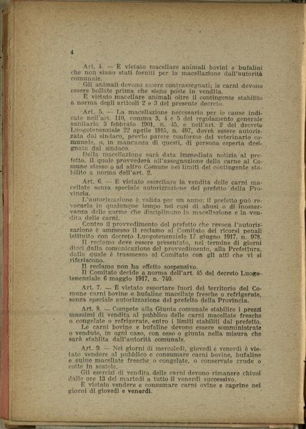 Norme concernenti l'approvvigionamento e il consumo della carne / Ministero dell'interno, Commissariato generale per gli approvvigionamenti e i consumi