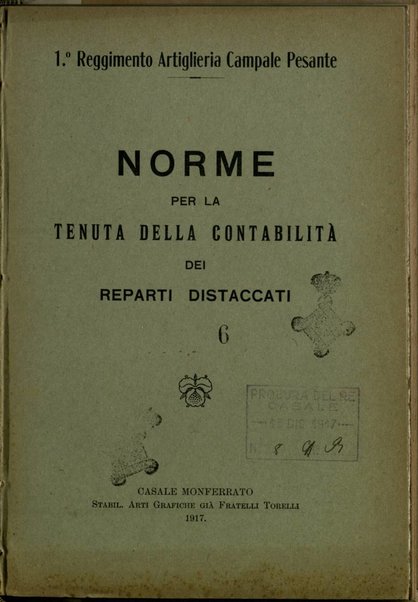 Norme per la tenuta della contabilità dei reparti distaccati