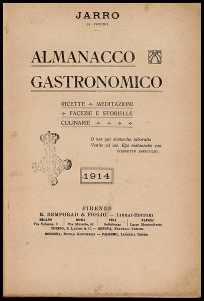 Almanacco gastronomico : ricette, meditazioni, facezie e storielle culinarie