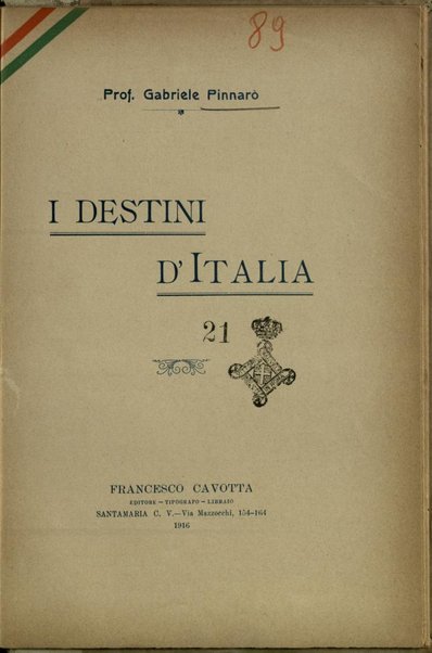 I destini d'Italia / Gabriele Pinnarò