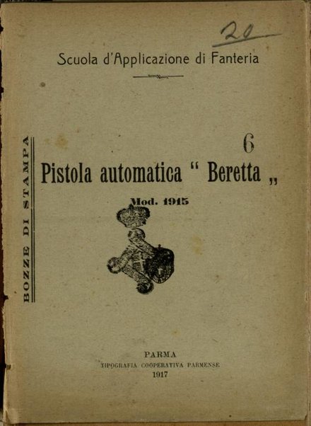 Pistola automatica Beretta, mod. 1915 : (scuola d'applicazione di fanteria)