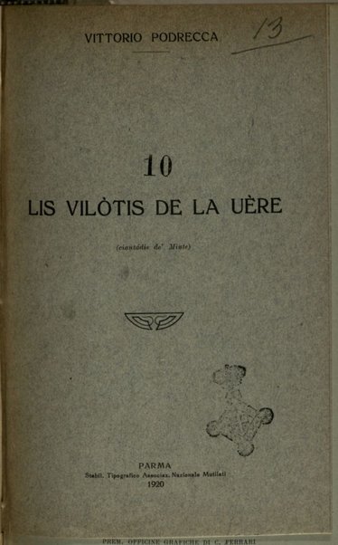 Lis vilotis de la uere / Vittorio Podrecca