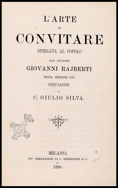 L'arte di convitare spiegata al popolo