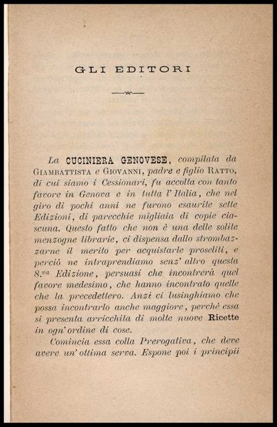 La cuciniera genovese, ossia La vera maniera di cucinare alla genovese ravioli, lasagne, tagliolini ... / compilata da [Gio. Batta e Giovanni] padre e figlio Ratto