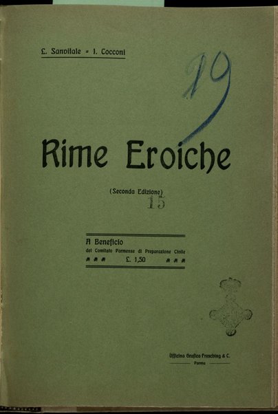 Rime eroiche / L. Sanvitale, I. Cocconi