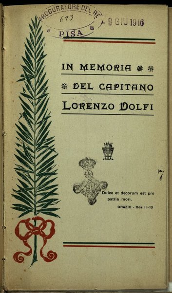 In memoria del capitano Lorenzo Dolfi / [Silvio Scali]