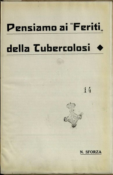 Pensiamo ai "feriti" della tubercolosi / N. Sforza