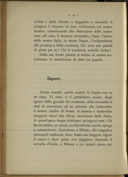 Per il prestito nazionale : discorso del presidente Antonio De Tullio tenuto nell'adunanza delle autorità e delle rappresentanze della Città e provincia il 16 gennaio 1916