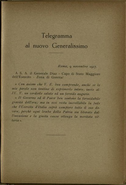 Da Caporetto alla vittoria / V. E. Orlando