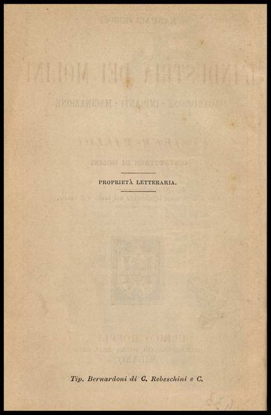 L'industria dei molini : costruzione, impianti, macinazione / di C. Siber Millot