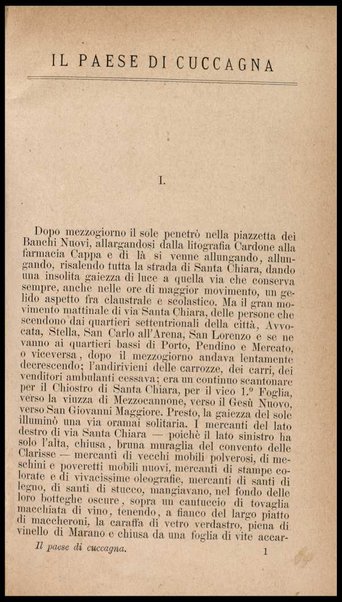 Il paese di cuccagna : romanzo napoletano / di Matilde Serao