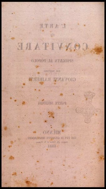 [L'arte di convitare] 2 / dal dottore Giovanni Rajberti