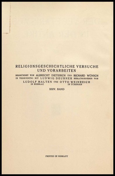 Der Vegetarismus in der Antike / von Johannes Haussleiter